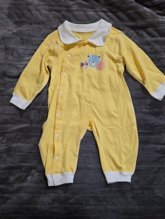 Source Unknown Other - Yellow Baby One-Piece Romper with Animal Applique - NWOT
